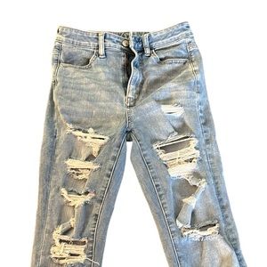 American Eagle - High Rise Jegging - distressed - light blue